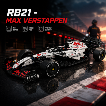 RB21 Max Verstappen F1 Car - 1:8 DIY 1900pc Block Set