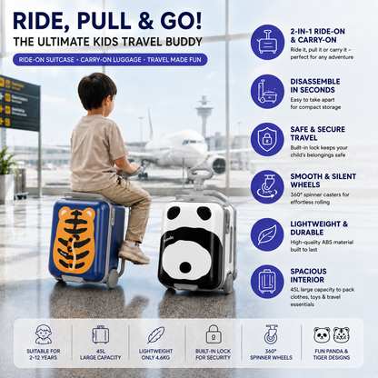 Kids Animal Print Ride-On Suitcase