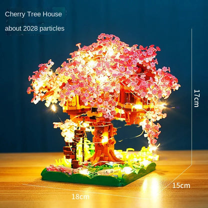 DIY Bricks Cherry Blossom Bonsai Tree