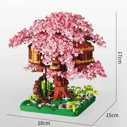 DIY Bricks Cherry Blossom Bonsai Tree