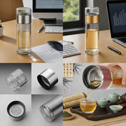 Insulated Portable Bottle & Strainer