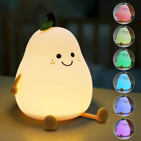 Kids Silicone Pear Shaped Night Light