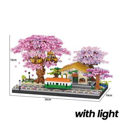 DIY Bricks Cherry Blossom Bonsai Tree