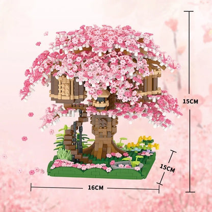 DIY Bricks Cherry Blossom Bonsai Tree