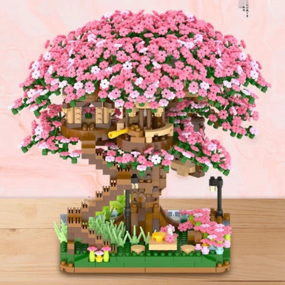 DIY Bricks Cherry Blossom Bonsai Tree