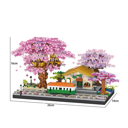 DIY Bricks Cherry Blossom Bonsai Tree