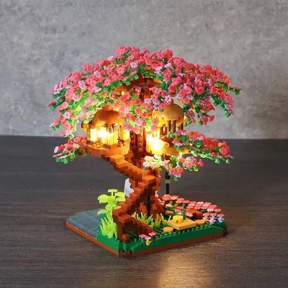 DIY Bricks Cherry Blossom Bonsai Tree