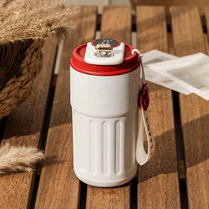 Stainless Steel Travel Mug & Smart Temperature Display