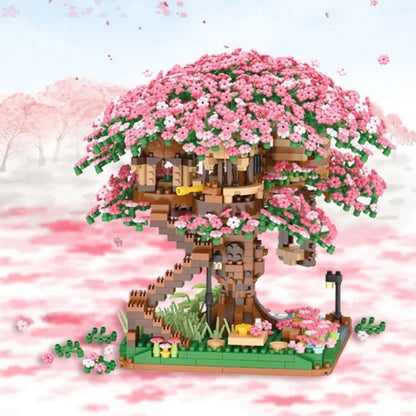 DIY Bricks Cherry Blossom Bonsai Tree