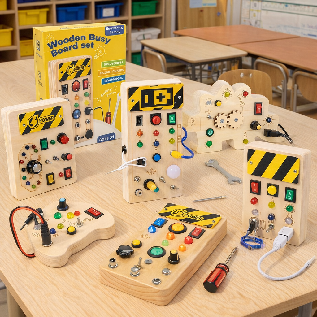 Montessori Wooden Interactive Busy Boards