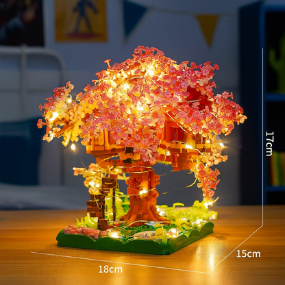 DIY Bricks Cherry Blossom Bonsai Tree