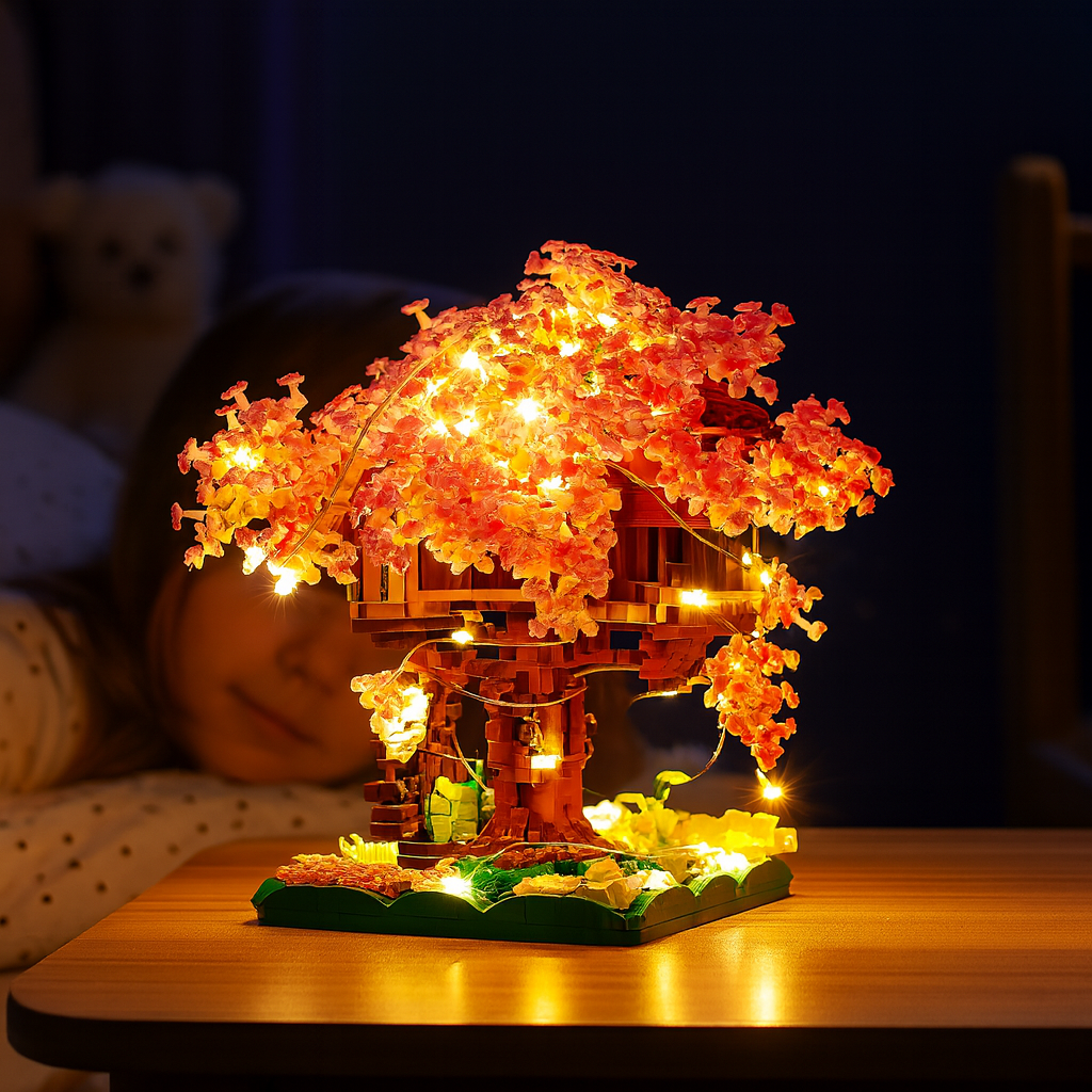 DIY Bricks Cherry Blossom Bonsai Tree