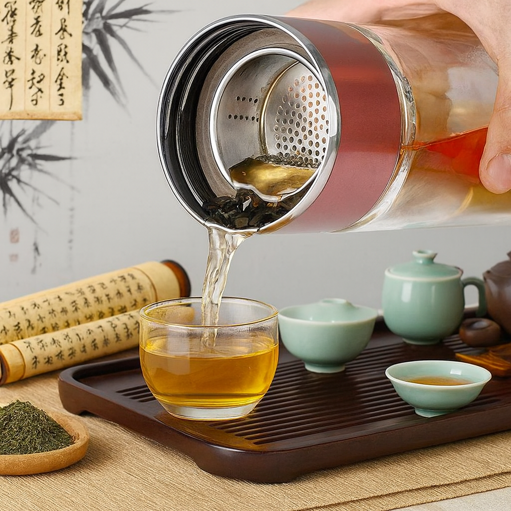 Insulated Portable Bottle & Strainer