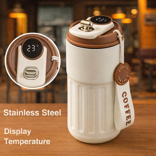 Stainless Steel Travel Mug & Smart Temperature Display