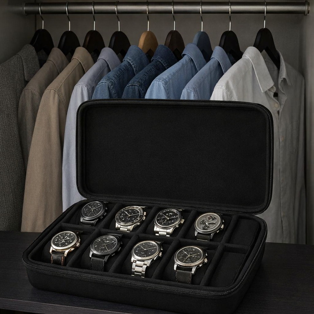 Portable Multi-Slot Watch Storage Box